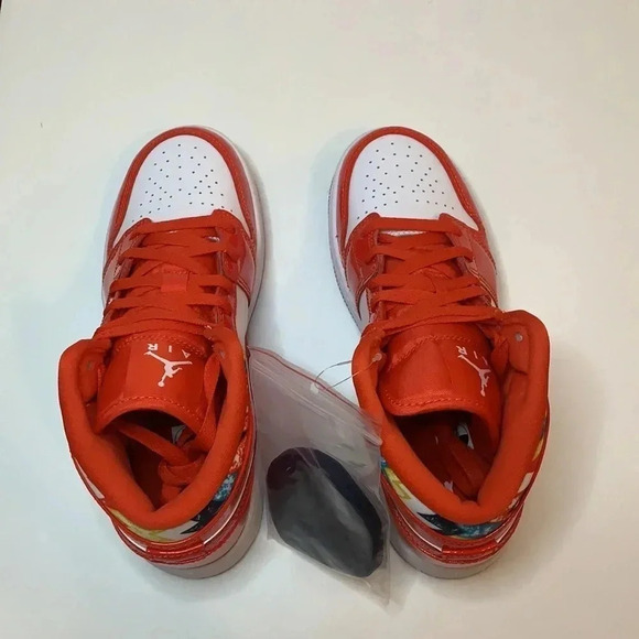 Air Jordan 1 Mid Sneakers Barcelona Chile Red - Picture 7 of 10